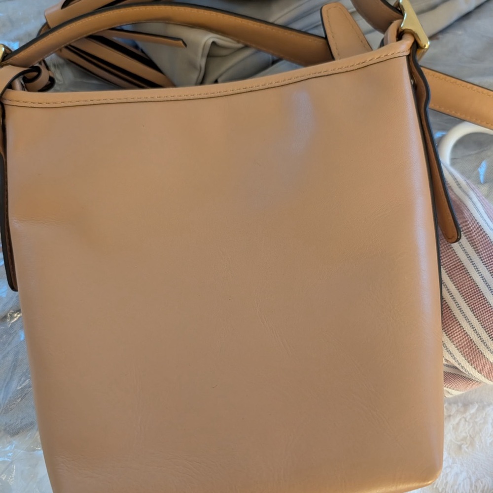 Coach Tan Leather Crossbody Bucket Bag with Tassel. In perfect condition. - Picture 11 of 11